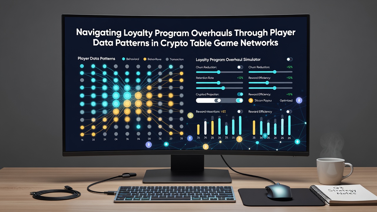 Crypto table game interface with loyalty reward notifications based on player patterns