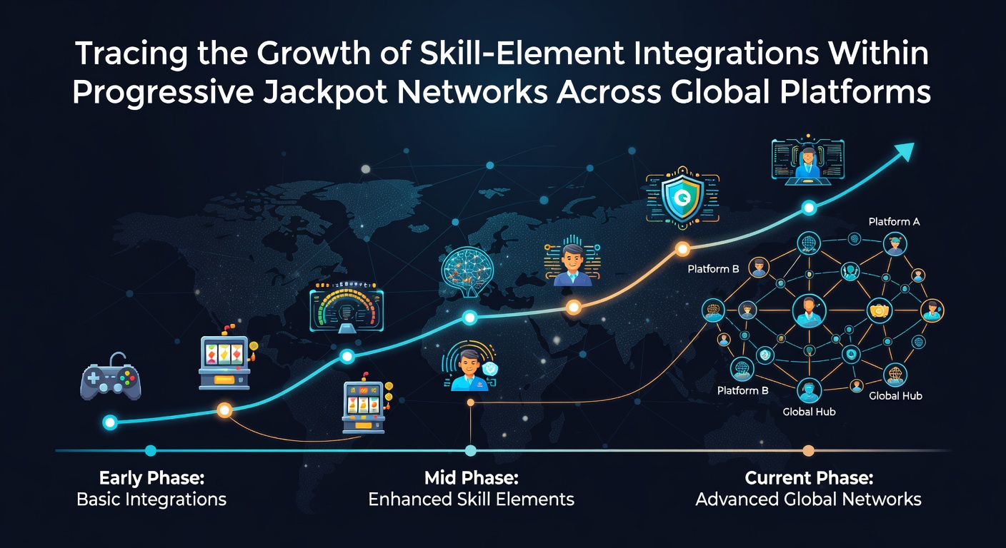 Global casino platforms displaying interconnected progressive jackpot networks with skill-based game interfaces